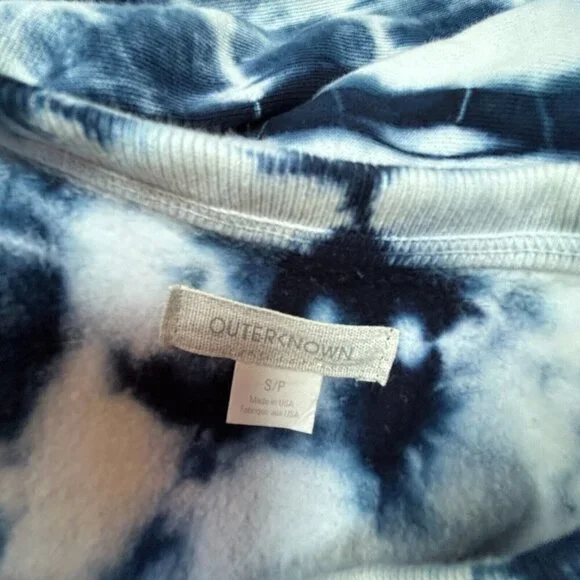 Outerknown Women Small Remote Surf Break T-Shirt Long Sleeve Tie Dye Blue Casual - Picture 3 of 9